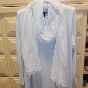 Eileen Fisher Long Sleeve Tee Color Young Fern Size Petite Medium New with Scarf